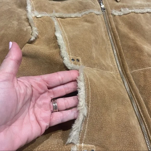 Wilsons Leather Tan Shearling Jacket - Picture 2 of 14